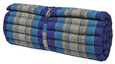 Kapok Thaikissen, Yogakissen, Massagekissen, Kopfkissen, Tantrakissen, Sitzkissen - Blau (Rollmatte breit - 82214)