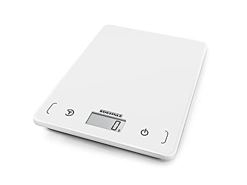 Soehnle Page Compact 200, digitale Küchenwaage, weiß, Gewicht bis zu 5 kg (1-g-genau), Haushaltswaage mit patentierter Sensor-Touch-Funktion, Waage aus Kunststoff inkl. Batterien