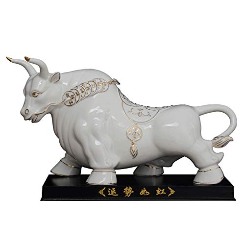 Kunstdekoration Keramische Feng Shui Bull Tier Statuen, Tierkreis-Ox-Dekoration Eine Statue des Reichtums und des Vermögens desktop dekorationen