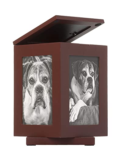 Pearhead Haustier-Foto-Erinnerungsbox für Haustiere, drehbar, mit Tinte, Pfotenabdruck, Espresso