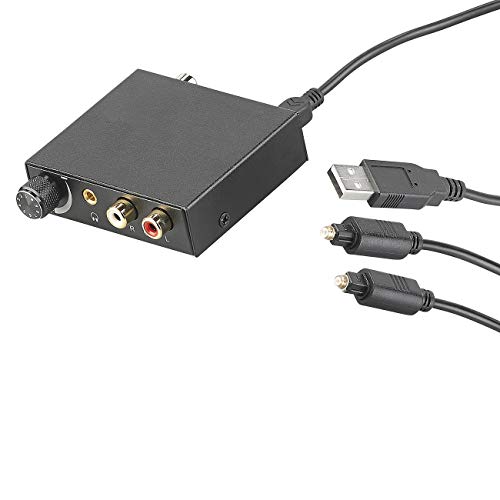 auvisio AD Wandler: Audio-Konverter digital (TOSLINK/Koaxial) zu analog, Lautstärkeregler (Toslink Adapter)
