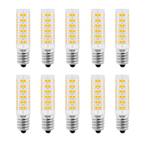 HUAMu, Standard-LED-Leuchtmittel, E14, 7 W (entspricht 60 W Halogenlampe), 650 lm, AC 220-240 V, nicht dimmbar, kein Flackern, 360 Grad Abstrahlwinkel, 3000 K Warmweiß, SES-Energiesparlampe, 10 Stück