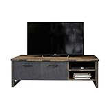 trendteam smart living - Lowboard Fernsehschrank Fernsehtisch - Wohnzimmer - Prime - Aufbaumaß (BxHxT) 178 x 52 x 42 cm - Farbe Old Wood mit Matera - 186832223