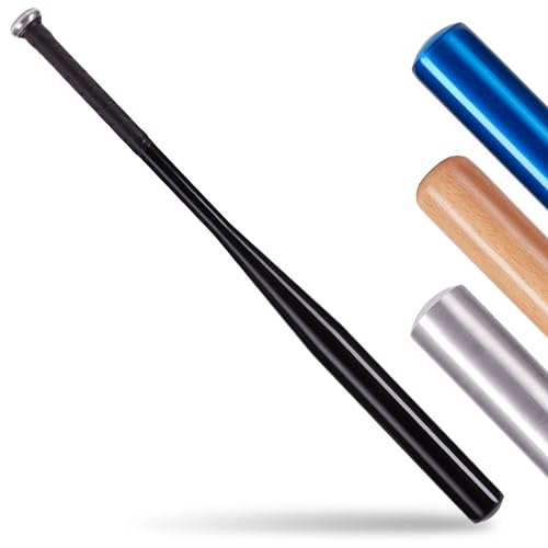 NAJATO Sports Baseballschläger – Baseballschläger aus Holz oder Aluminium – Robuster Baseballschläger mit rutschfestem Griff – 81 cm lang (Schwarz (Aluminium))