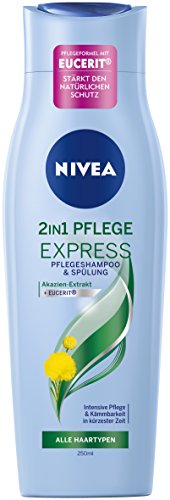 NIVEA Haar-Pflegeshampoo und Spülung in einem, 250 ml Flasche, 2 in 1 Pflege Express, 6er Pack (6 x 250 ml)