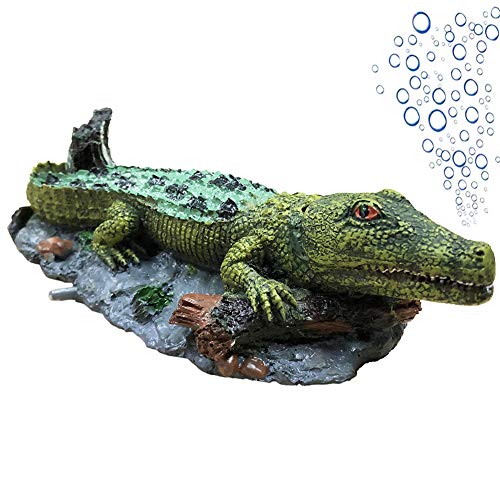 Slocme Aquarium-Luftblasen-Dekoration, Krokodil-Design, Luftblase, Kunstharz, Dekoration für Aquarien