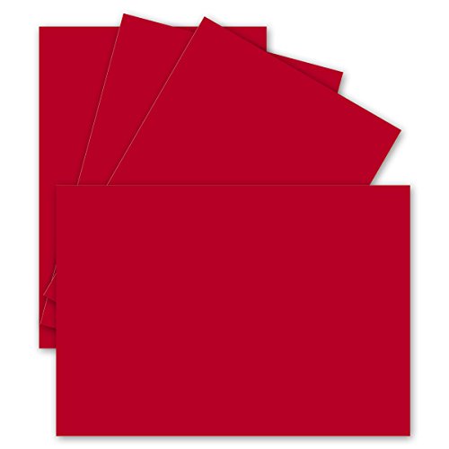 250 Einzel-Karten DIN A6-10,5 x 14,8 cm - 240 g/m² - Rosen-Rot - Tonkarton - Bastelpapier - Bastelkarton- Bastel-karten - blanko Postkarten