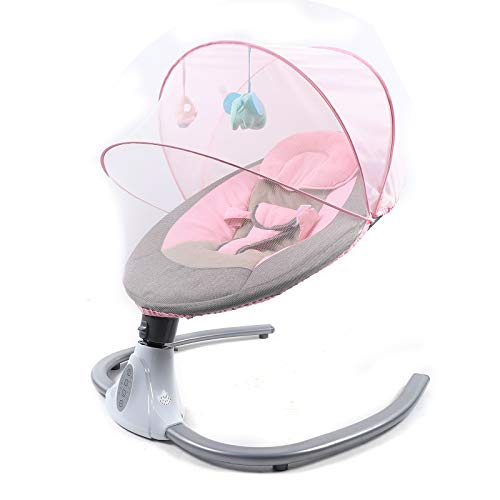 Babywippe Elektrisch Baby Wippe Elektronisch Babybett Babyschaukel Indoor Baby Schaukel Sitz Automatische Babywiege Mit 4 Geschwindigkeiten (Pink)