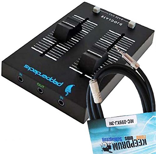 Pepperdecks DJOCLATE portabler 2 Kanal Mixer + keepdrum Verlängerung 3m Miniklinke