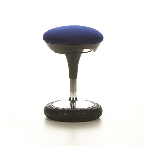 Topstar Sitness 20, ergonomischer Sitzhocker, Arbeitshocker, Bürohocker mit Schwingeffekt, Sitzhöhenverstellung, Bezug blau