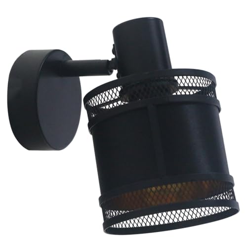 REV TOMBARA-1 Deckenlampe im Vintage-Look, Wandlampe 1-flammig, LED Deckenleuchte, Wandleuchte innen, E14, schwarz