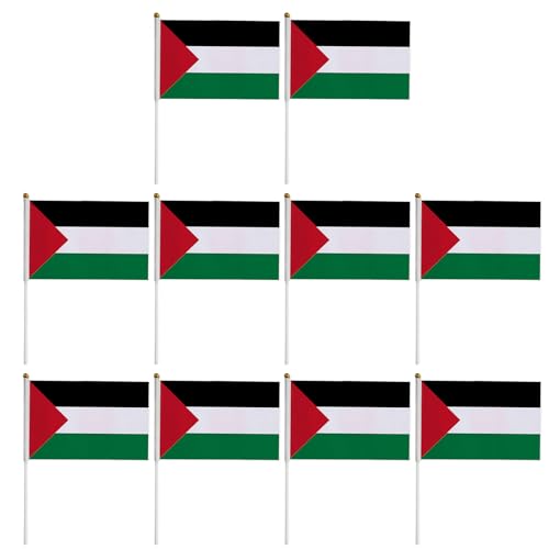 Palästinensische Flaggen mit lebendigem Druck, handwehend, 10 Stück / 50 Stück
