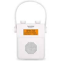 TechniSat Digitradio 30 tragbares DAB+ Duschradio (UKW, DAB Digitalradio, integrierter Akku, Bluetooth, wasserdicht nach IP X5, Wecker, Favoritenspeicher, Kopfhörer-Anschluss) weiß (0001/3955)