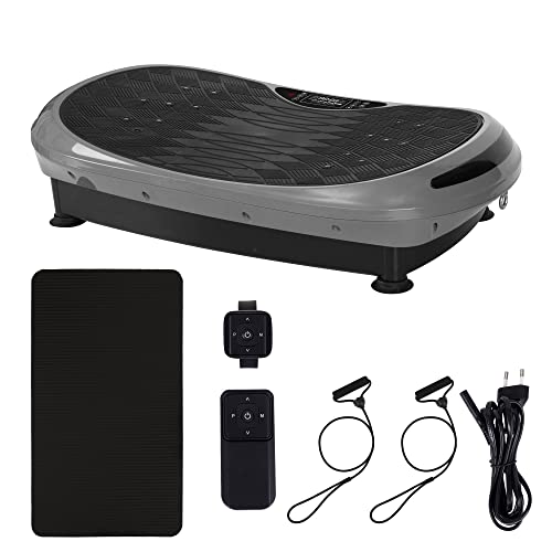 Ultrasport Vibrationsplatte 4D, ideal zum Fettverbrennen und Reduzieren von Gewicht, auch zur Massage einsetzbar, Vibrationsboard inkl. Seil, Bodenmatte und Funk-Fernbedienung