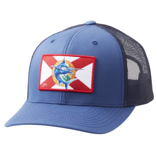 HUK Herren Mesh Trucker Snapback Hat | Blendfrei Fischerhut Mütze, Florida Marlin – Sargasso Sea, One Size