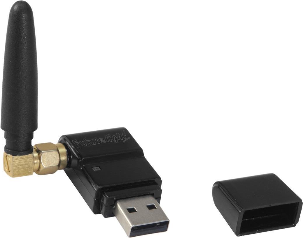 FUTURELIGHT WDR USB Drahtlos-DMX-Empfänger | Drahtloser Mini-DMX-Empfänger mit Technik von LumenRadio, 2,4 GHz