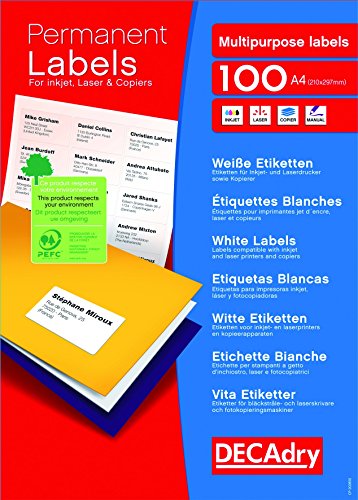 APLI DECADRY Box von 400 Etiketten, 105 x 148,5 Weiß