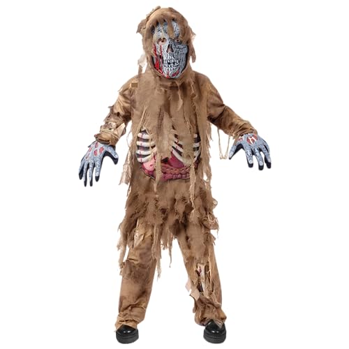 Spooktacular Creations Zombie-Kostüm für Kinder, Jungen, gruseliges Halloween, braun, für Halloween-Anziehpartys, Rollenspiele