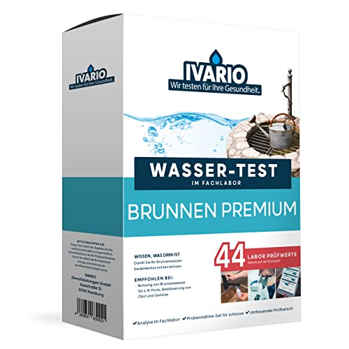 Labor-Wassertest Brunnenwasser Premium (44 Prüfwerte), Express-Analyse im akkreditierten Deutschen Fachlabor/24h-Versand/kostenlose Expertenberatung