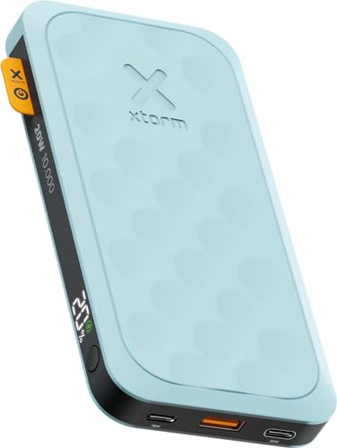 Xtorm Fuel Series 5 20W Powerbank, 10.000mAh, 2 x USB-C / 1 x USB-A, Flugzeugfest, Geeignet für Samsung und iPhone, Teal Blue