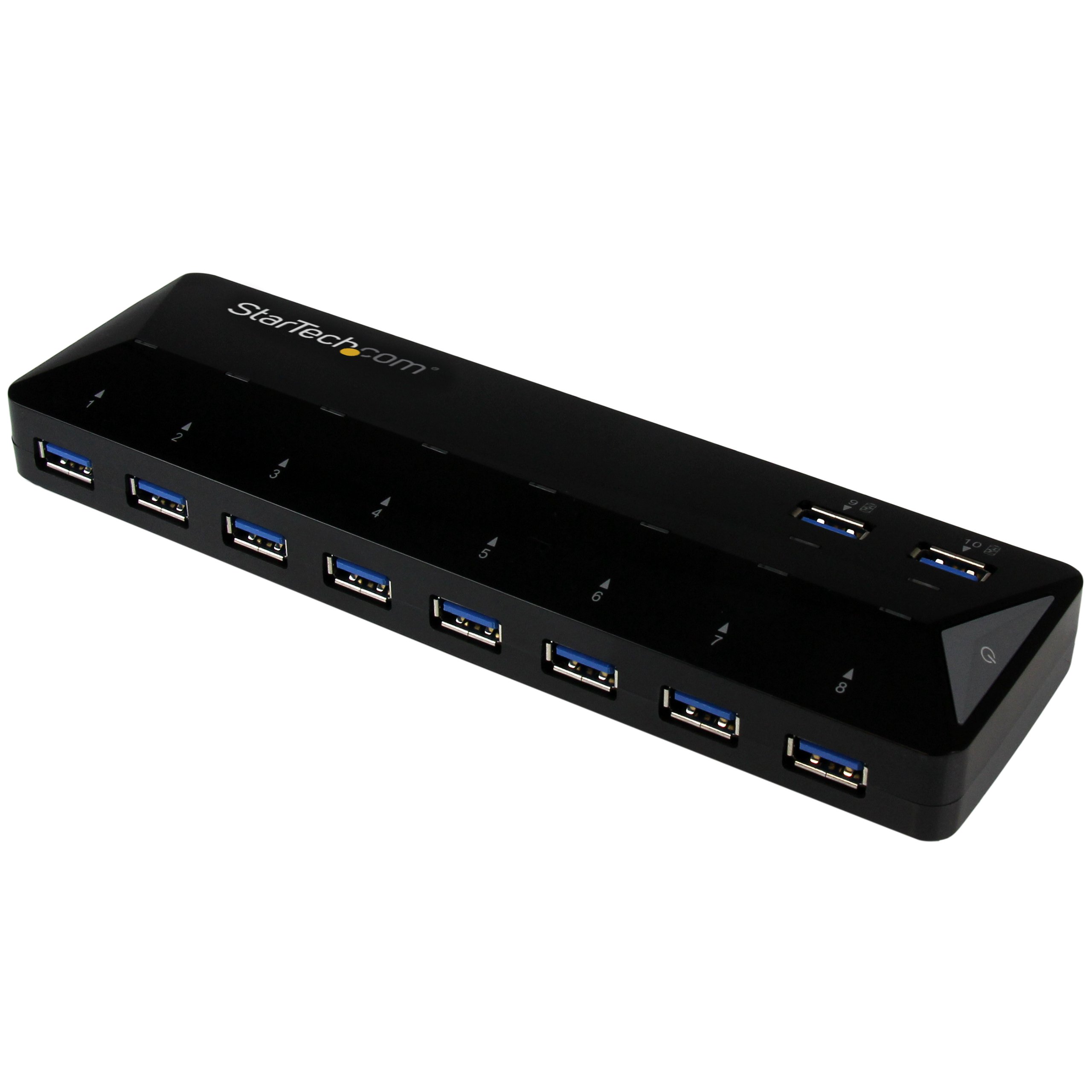 StarTech.com 10 Port USB 3.0 Hub mit Lade- und Sync Port - 2 x 1,5A Ports - Desktop Hub und Schnelllade Station