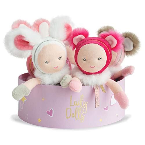 Jolijou – Puppe Tuch Mädchen – 25 cm – Rosa – Schöne Geschenkbox – Lady Puppen – DC3479