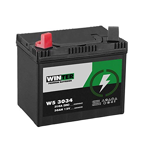 Winter Premium Rasentraktor Batterie 30Ah 12V 310A/EN Aufsitzmäher 53034 (Plus Pol Links)