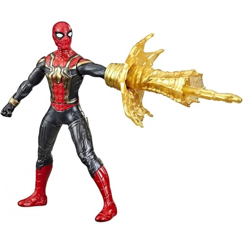 Marvel Spider-Man Deluxe Web Spin Spider-Man Actionfigur, Spielzeug mit Waffenangriff, Squeeze Legs, ab 4 Jahren, 15 cm