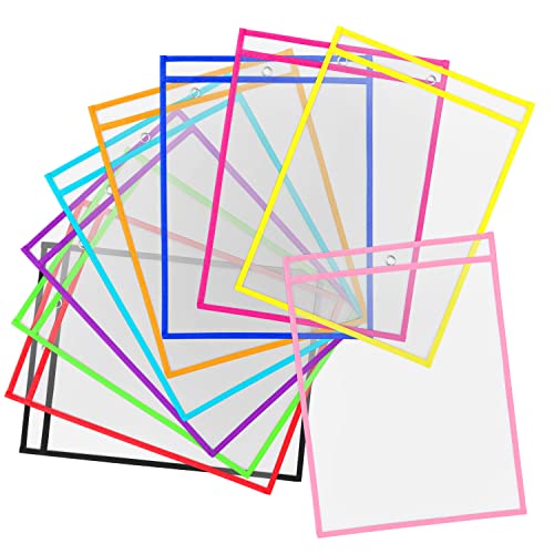 Abwischbare Durchsichtige Hüllen, 10 Stück Reusable Dry Erase Pockets Schreibwaren Lieferungen für Büro und Schule, 35.5×25.5 cm