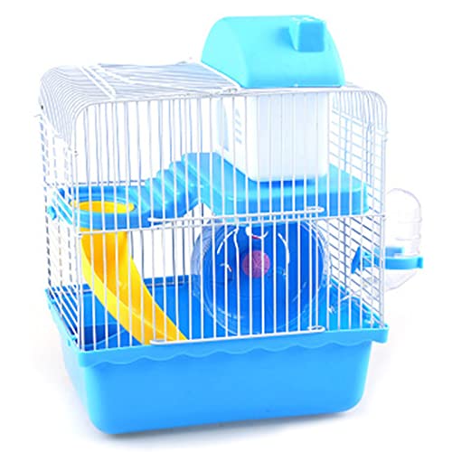 Hamstergehege, Hamsterkäfig 2 Ebenen Viel Platz für Kleintiere (Blau)