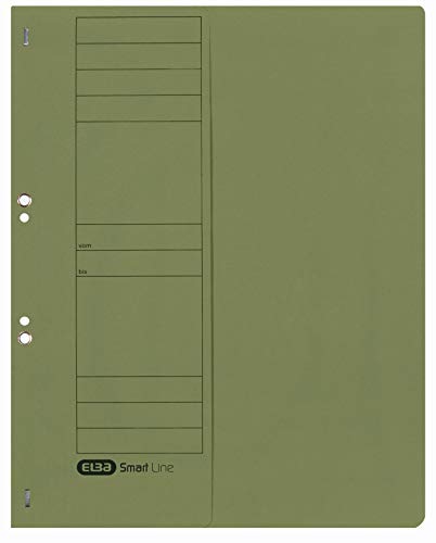 ELBA 100560003 Ösenhefter Smart Line halber Vordeckel 50er Pack mit Behördenheftung 250 g/m² Karton grün