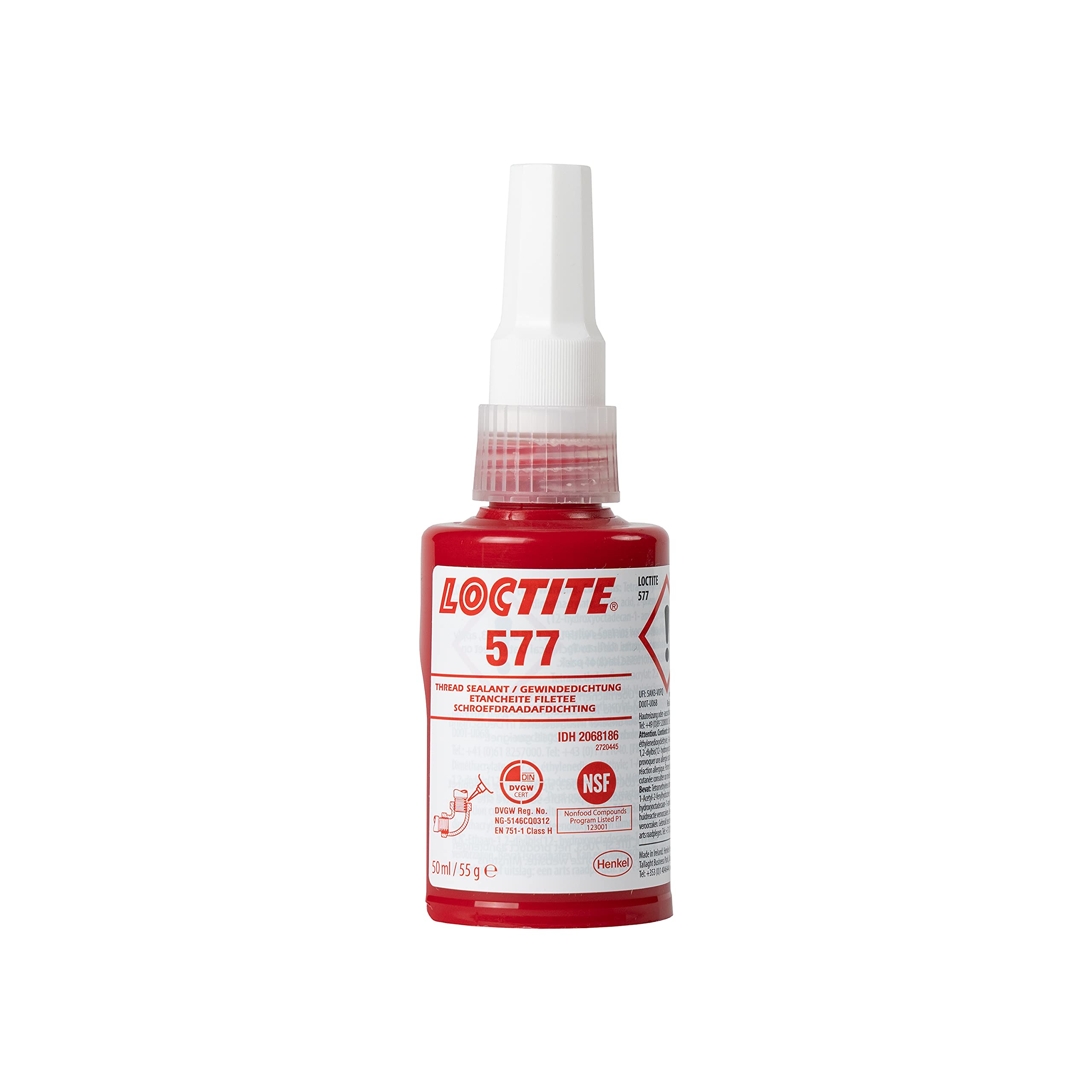 LOCTITE 577, mittelfester industrieller Klebstoff für die Gewindedichtung, universell einsetzbarer Flüssigkleber für Rohre und Metallgewinde, chemisch beständig, 1x50ml