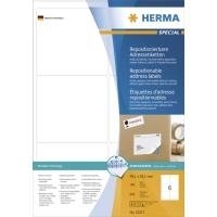 HERMA Special - Papier - selbstklebend, neu positionierbar - weiß - 99,1 x 93,1 mm 600 Etikett(en) (100 Bogen x 6) Adressetiketten (10317)