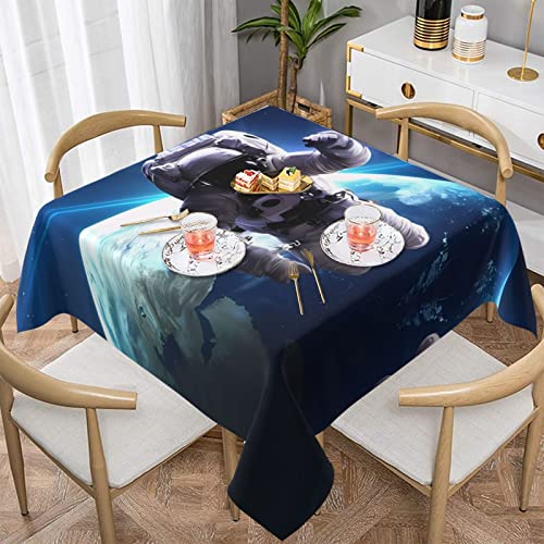 PartyUnix Astronauten-Tischdecke, rund, 152,4 x 152,4 cm, ideal für Buffet-Tische, Partys