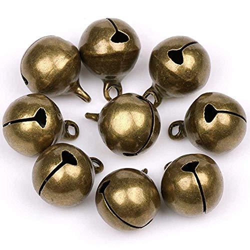 Suneast, 50 Stück antikes Bronze-Glöckchen, Metallglocken, zum Basteln und Basteln, mit Glöckchen, für Weihnachten, Festivals, Dekoration, Schmuck, 28mm, 28mm