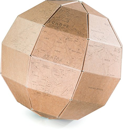 Donkey Products - My Travel Globe | Stylischer Globus aus hochwertiger Pappe zum Markieren von Reisezielen | Schöne Wohnzimmer-Deko für Globetrotter