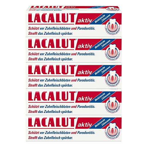 5x LACALUT aktiv Zahncreme 100 ml PZN 5484132 Parodontose Zahnfleischbluten