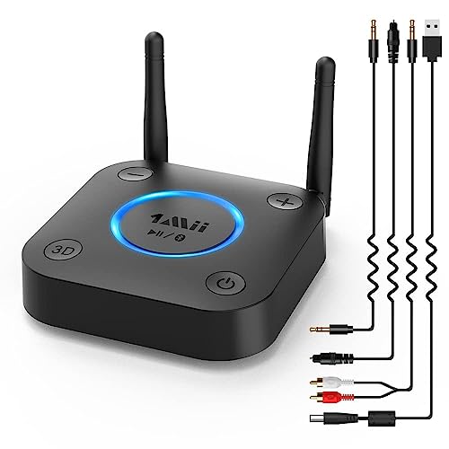 1Mii Aux Bluetooth Adapter, aptX Low Latency Bluetooth empfänger Audio, Bluetooth 5.0 Receiver mit Optical RCA AUX 3.5mm Koaxial für Home Stereoanlage