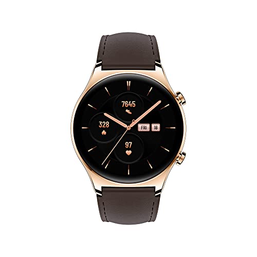 HONOR Watch GS 3, SmartWatch mit 1,43" AMOLED Touchscreen, Fitness Watch mit Herzfrequenzmesser, Schlaf- und Blutsauerstoff-Überwachung für Android, GPS, 14 Tage Akkulaufzeit, Classic Gold
