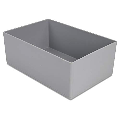 Kunststoff-Einsatzkasten, Schubladen-Sortierbox, grau 162x108x63 mm (LxBxH), 1 Packung = 25 Stück