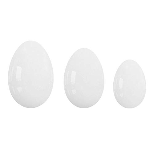 Yoni-Eier Set 3 Stück ungebohrte natürliche Jade-Eier für Kegel Exercise-White Jade Eggs