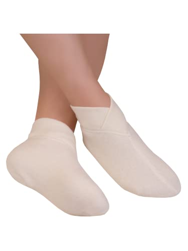 wobera Angora Fußwärmer mit weitem Einstieg für druckempfindliche Füße (Größe: 4 (44-47), Farbe: naturweiß)
