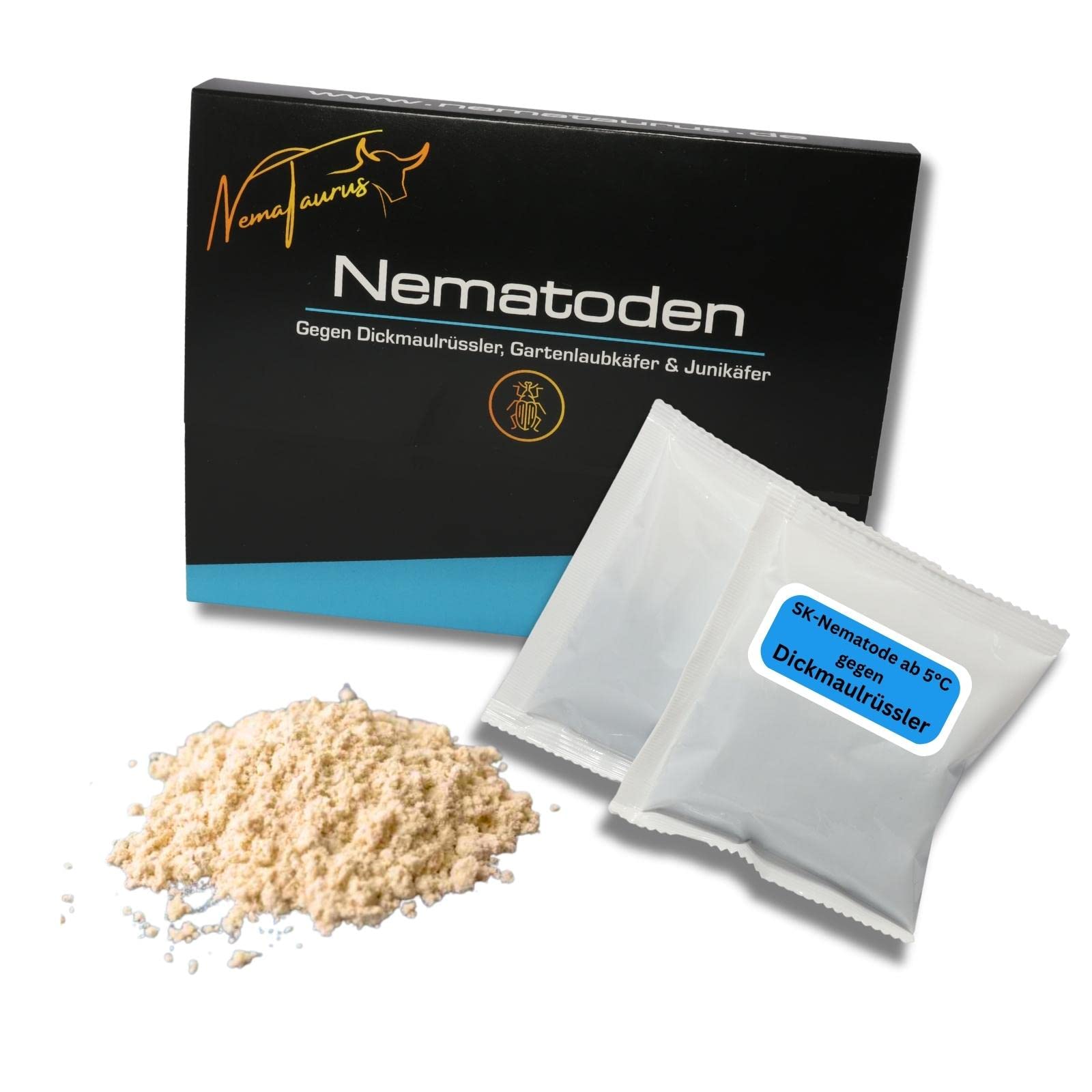 NemaTaurus® SK Nematoden | 100 Mio für 200 m² | gegen die Larven des Dickmaulrüsslers | bereits ab 5 °C Bodentemperatur | effektiver, biologischer Pflanzenschutz mit Fadenwürmern