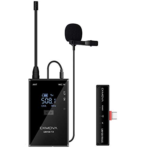 Indovis UM100 Kit 3 Ultrakompaktes Dual-Kanal Drahtloses UHF-Mikrofon mit Type-C-Ausgang | Zuverlässiges Audio in Broadcast-Qualität | 20 Kanäle | 50m Reichweite