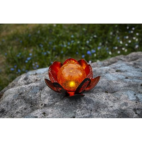 Star Trading LED-Solar-Dekoration 'Lilly' Seerosen-Optik 482-80 Kupfer/Amber