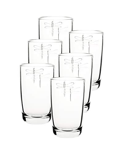 La Rochere Set mit 6 Stück 397 ml Libellen-Doppel-Gläsern.