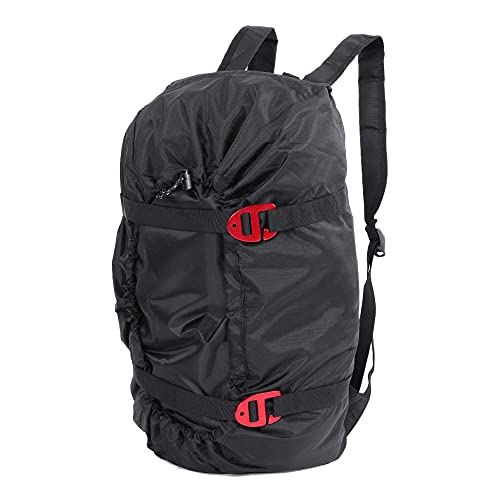 MAGT Kletterseil-Tasche, Climbing Gear Bag for Bergsteigen Eisklettern Oxford Rucksack mit Seil-Matte for Outdoor-Camping-Wandern (Farbe : Black)