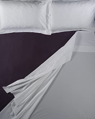 LENZUOLISSIMI - Bettwäsche aus Satin-Baumwolle, Fadenzahl 300, für Doppelbett, 160 x 200 cm, Violett