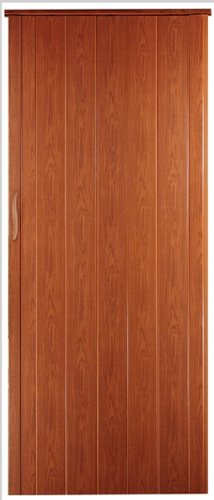 Falttür Schiebetür Tür kirsche farben mit Riegel/Verriegelung Höhe 202 cm Einbaubreite bis 96 cm Doppelwandprofil Neu