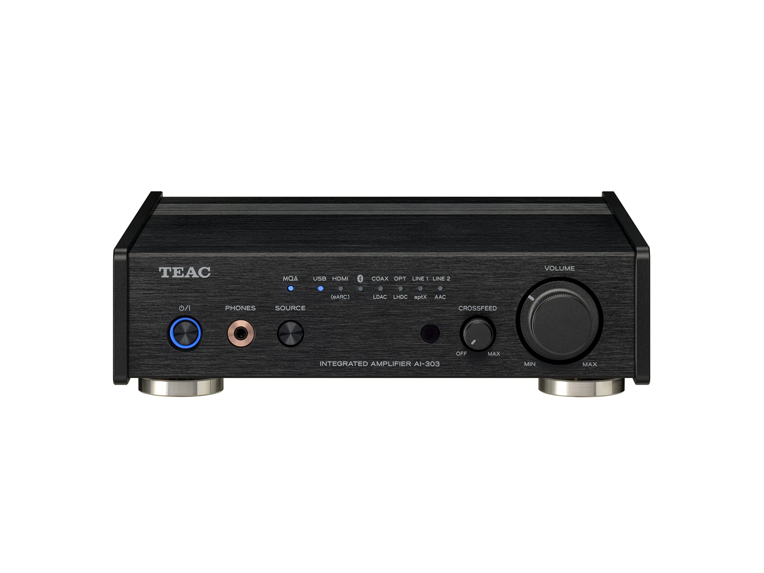 TEAC Reference AI-303 Hi-Res USB DAC Stereo-Vollverstärker mit Hypex Ncore Technologie, Bluetooth und HDMI, MQA Volldecodierung, Schwarz